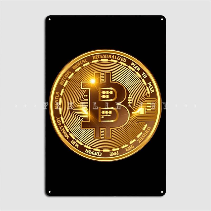 Bitcoin Gold Btc Poster Metallschilder Platten Garage Club Custom Kino Garage Blechschild Poster