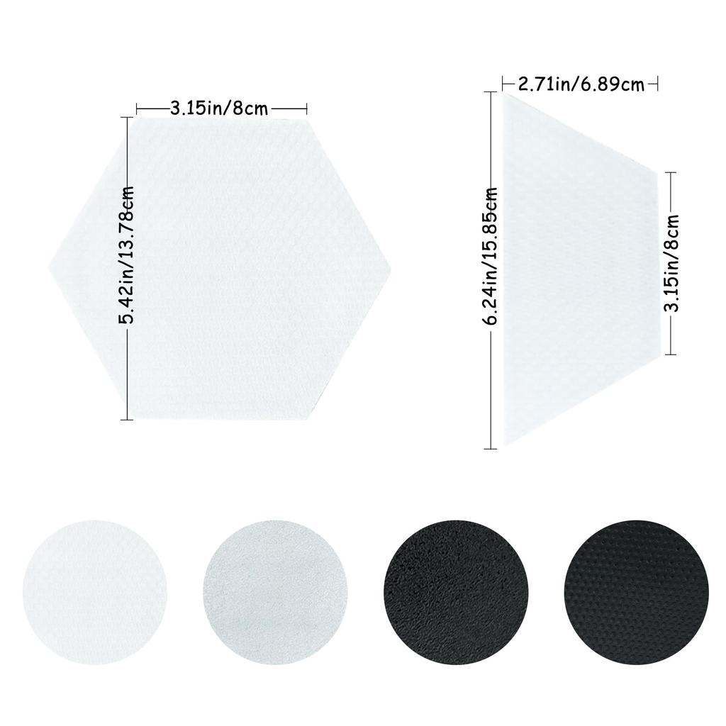 Hexagon Clear Surf Traction Grip Traction Pad Semi-Clear Deck Pad for Surfboards (black-A)