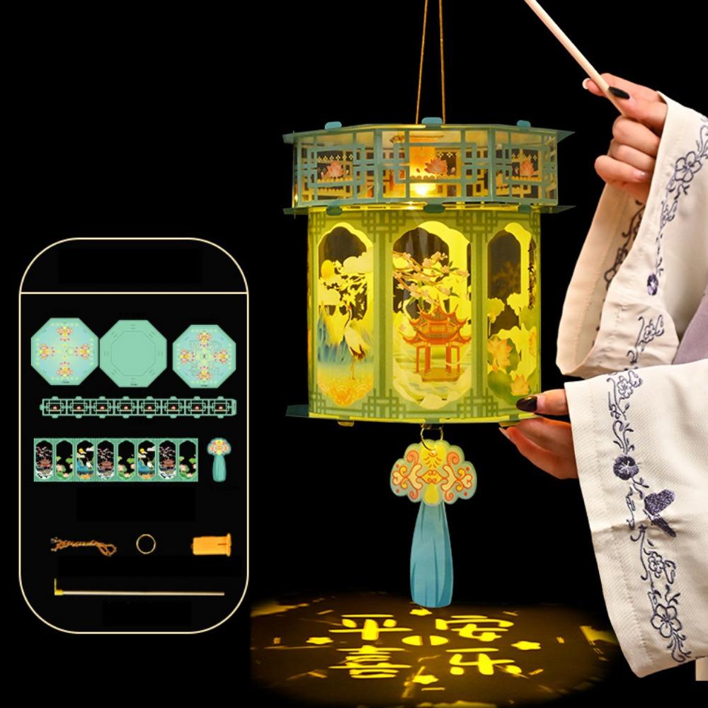 Handmade Snake Year Lantern Chinese Style Portable Luminous Lantern Projection Lantern  Kids' Gift