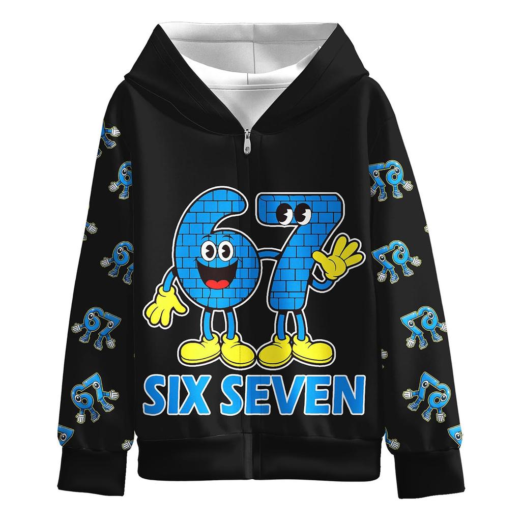 Children's Fashion Printed Long Sleeved Hooded Sweatshirt, Girls' Hoodie Jacket
