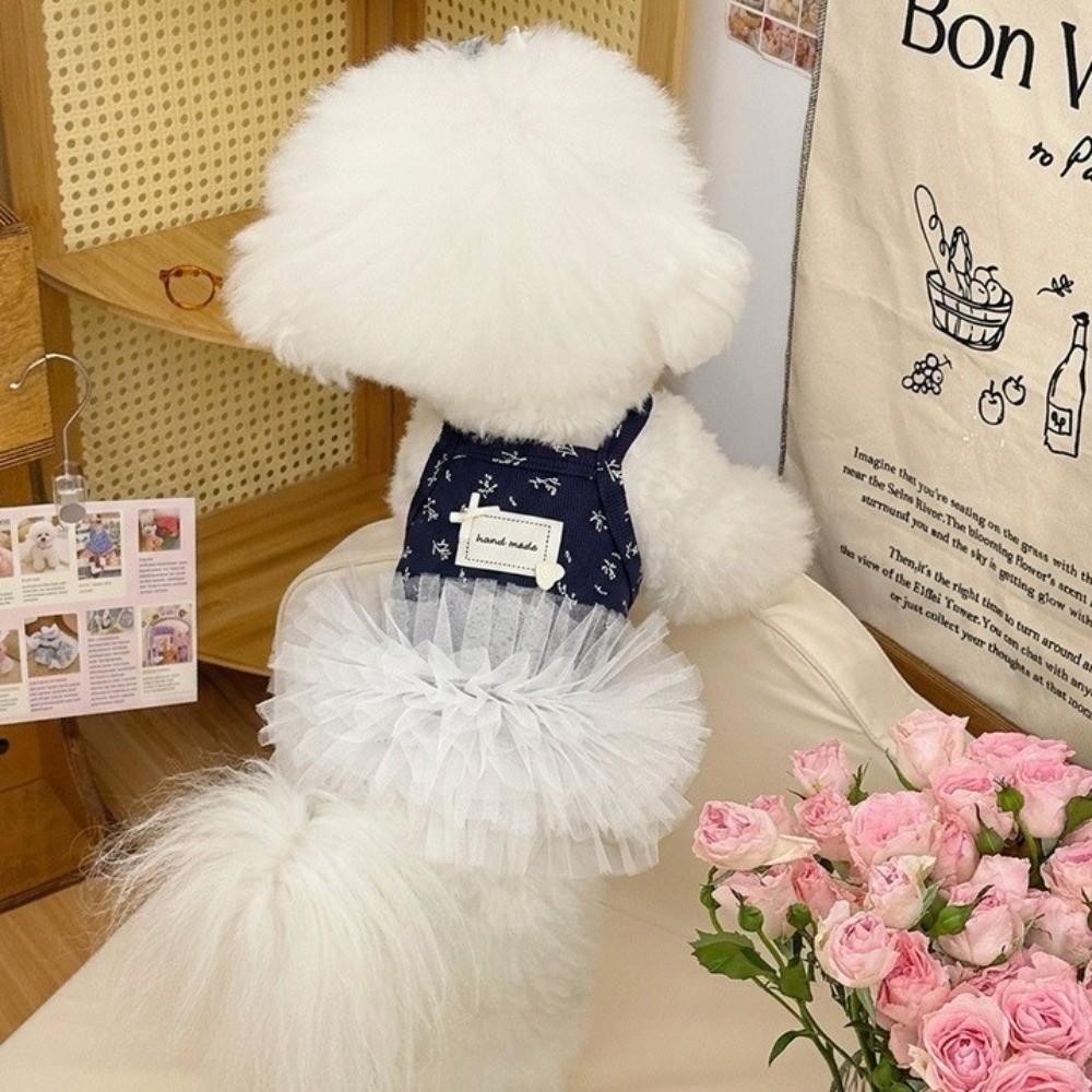 Small Flowers Puppy Tutu Dress Korean Style Pet Apparel New Dog Princess Dress for Kittens
