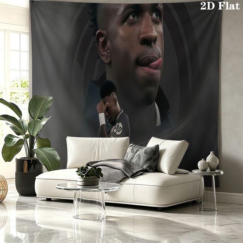 Vinicius Jr Wall tapestry, aesthetic printed fabric blanket, suitable for bedroom, living room, and home decor.