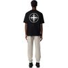 Stone Island Solid Color Round Neck Drop Shoulder Short Sleeve T-Shirt Men Tops Black K2S152100037S0193-V0029