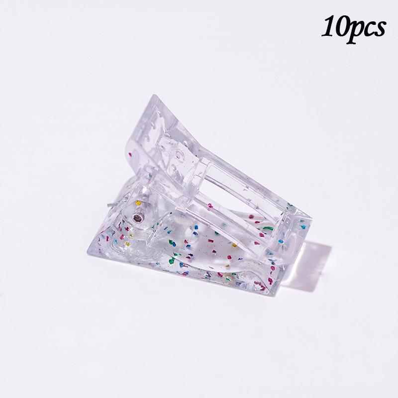 10pcs Acrylic Nail Clip Transparent Gel Quick Building Nail Tips Clips Fingernail Extension UV Clamps Manicure Builder Tools