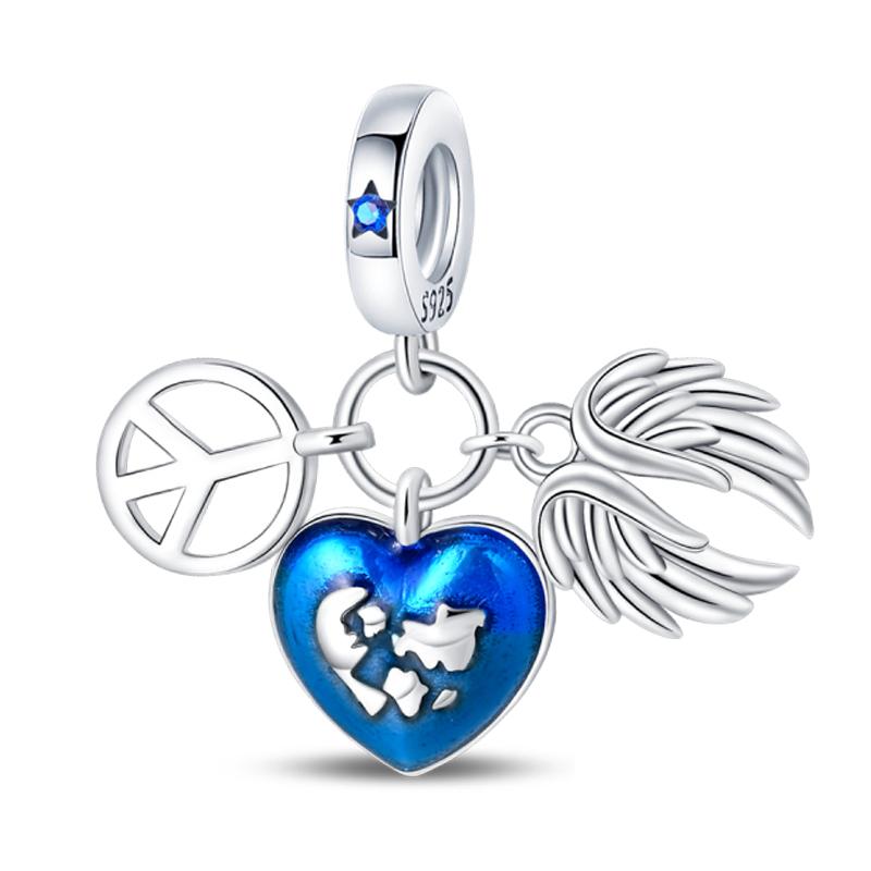 Copper Peace Dove Olive Branch Angel Love And Peace Best Wishes Charms Beads Fit Pan Original Bracelets Diy Fine Jewelry