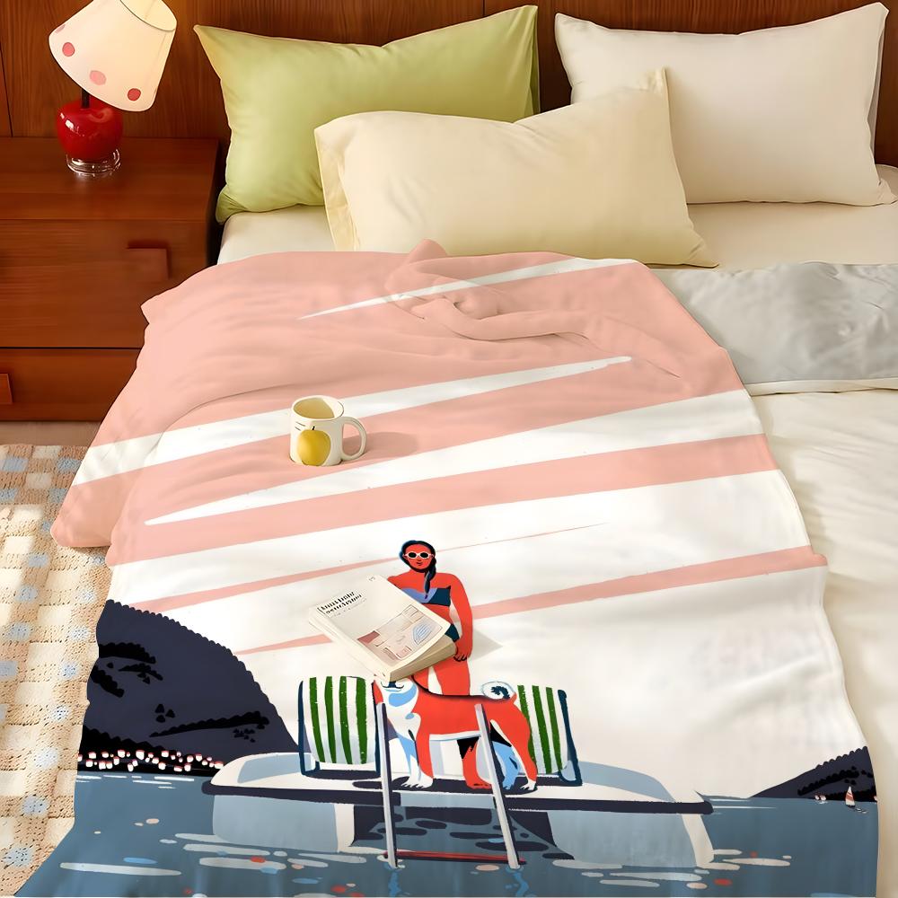 Artist P-Paul S-Sirand Throw Flannel Throw Blanket, Lightweight Cozy, Durable Washable Cute Cool