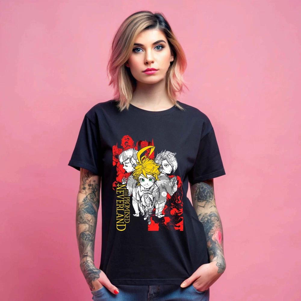 Anime The Promised NeverlandEmma RayNorUnisexYak Black T Shirt S