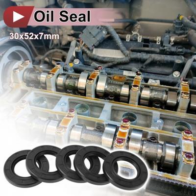 Rotary Shaft Seal Oil Seal Nitrile 70 Durometer Rubber 30x52x7mm Black 5 Pcs