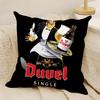 Cool D-Duvel Moortgat Brauerei 2 Kissenbezüge Natürlicher Leinen Doppelseitiger Druck Sofa Heimdekoration Kissenhülle