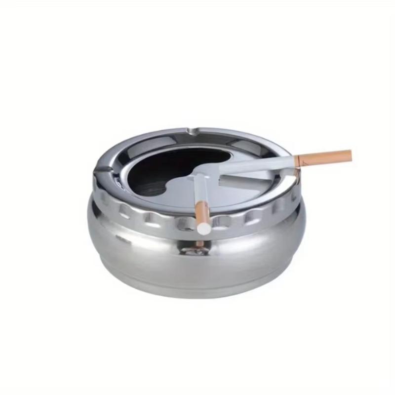 Stainless Steel Ashtray with Windproof Lid Rust Proof Easy to Clean 3 Sizes for Home Outdoor Hiking Travel Use