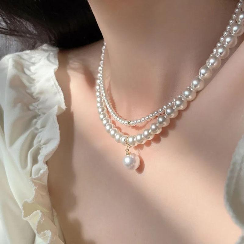 Exaggerated Cyber Multilayer Bead Punk Collar Clavicle Chain Geometric Bead Necklace Female Beads