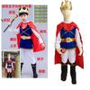 Red The King Prince Cosplay Costume for Halloween Carnival Party Blue Cloak Scepter Crown Jacket Prince Suit 7 Pcs Makeup Party