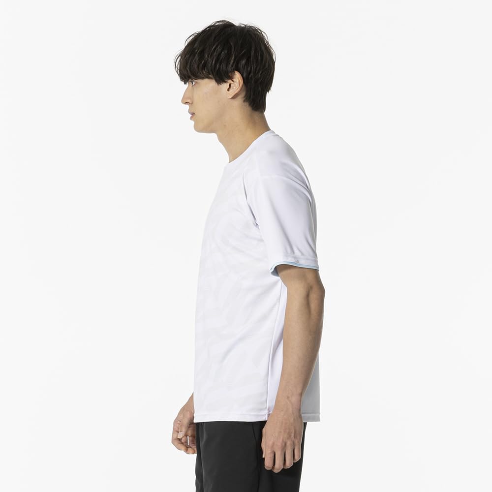 Mizuno Game Short Dynamotion Officially Approved by the Japan Badminton White Tennis/Badminton Shirt, Sleeve, Moisture-Wicking, Quick-Drying, Fit,