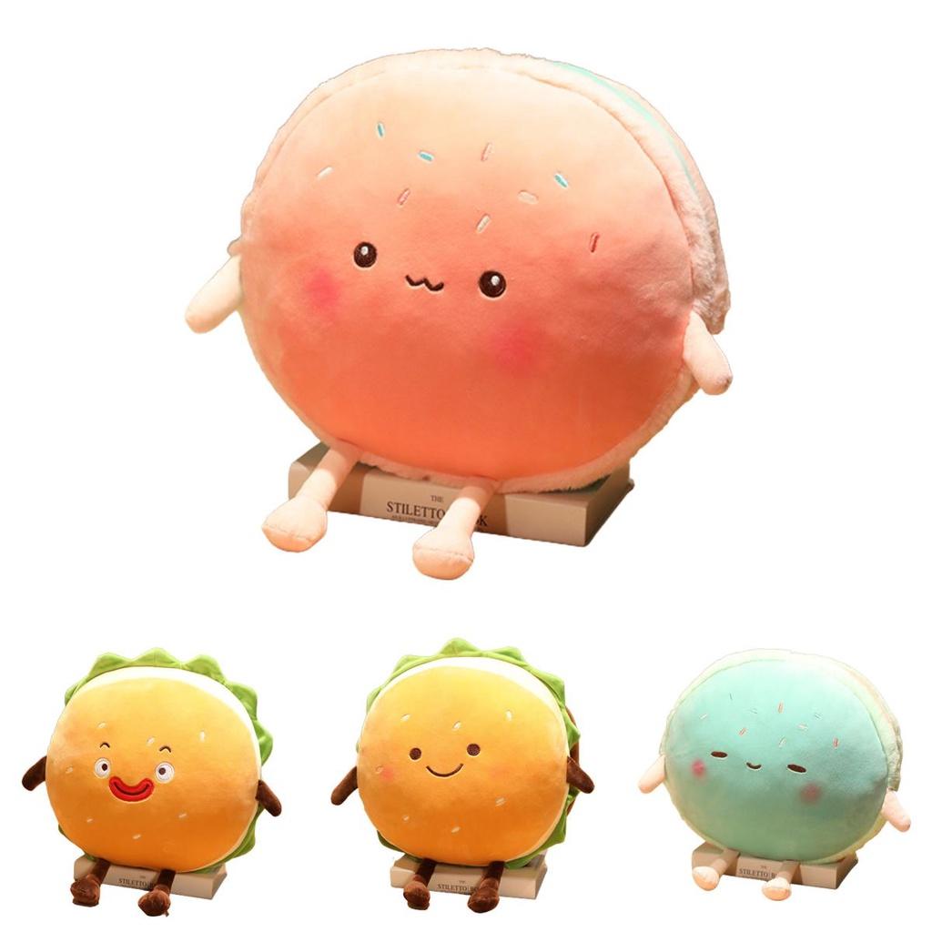 Hamburger Plush Toy With Pp Cotton Soft Filling For Kids Gift And Cozy Hand Warmer
