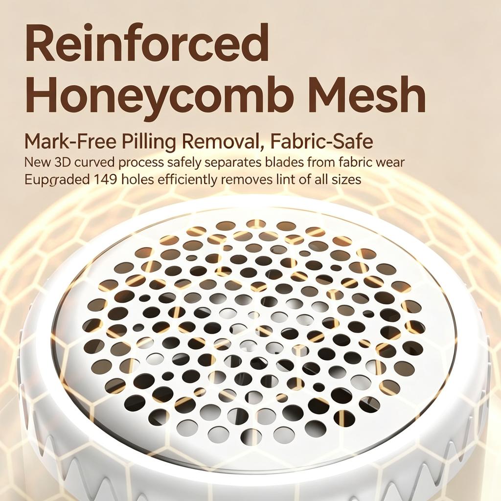 Xiaomi Mushroom‑Shaped Portable Lint Remover, Type‑C Charging 6‑Leaf Steel Blade Honeycomb Mesh Fabric Pilling Shaver