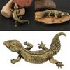 Ready-to-Display Metal Lizards Figurine Requiring No Assembly, with Curled Tail and Scale Texture for Desks or Shelves