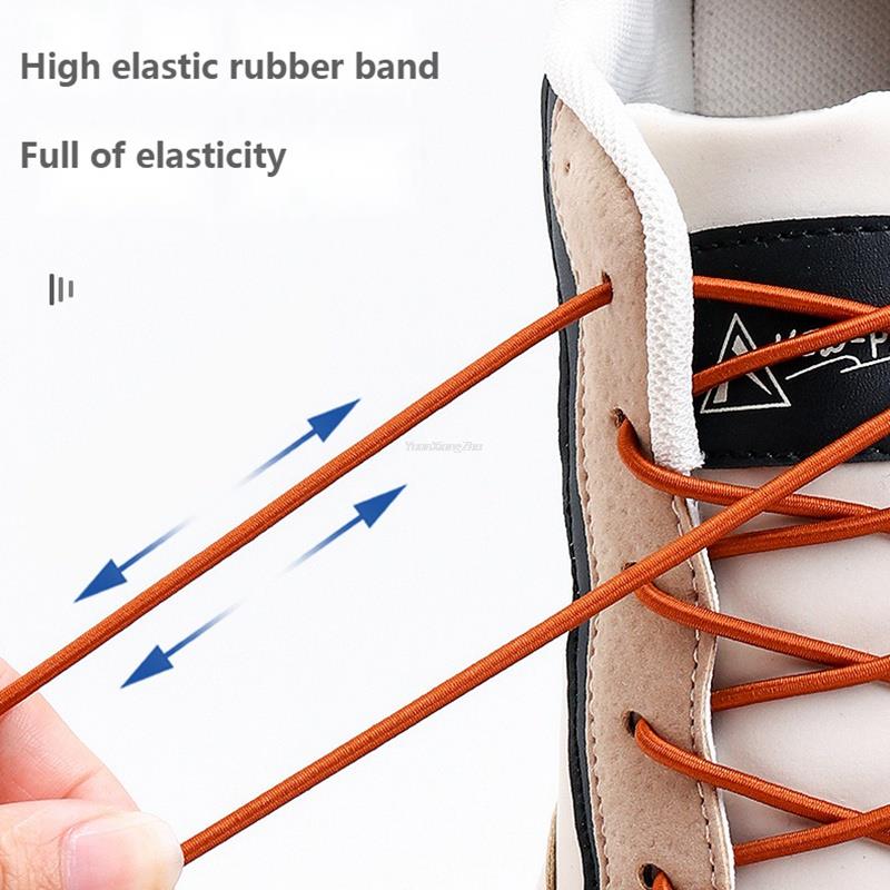 No Tie Shoe Laces Round Capsule Metal lock Elastic Shoelaces For Sneakers easy installation Lazy Shoes Lace Accessories