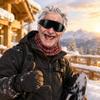 Maschera da Sci Unisex Novità Faccia da Vecchio, Divertente Stampa 3D Integrale Invernale, Occhiali da Sole Non Inclusi