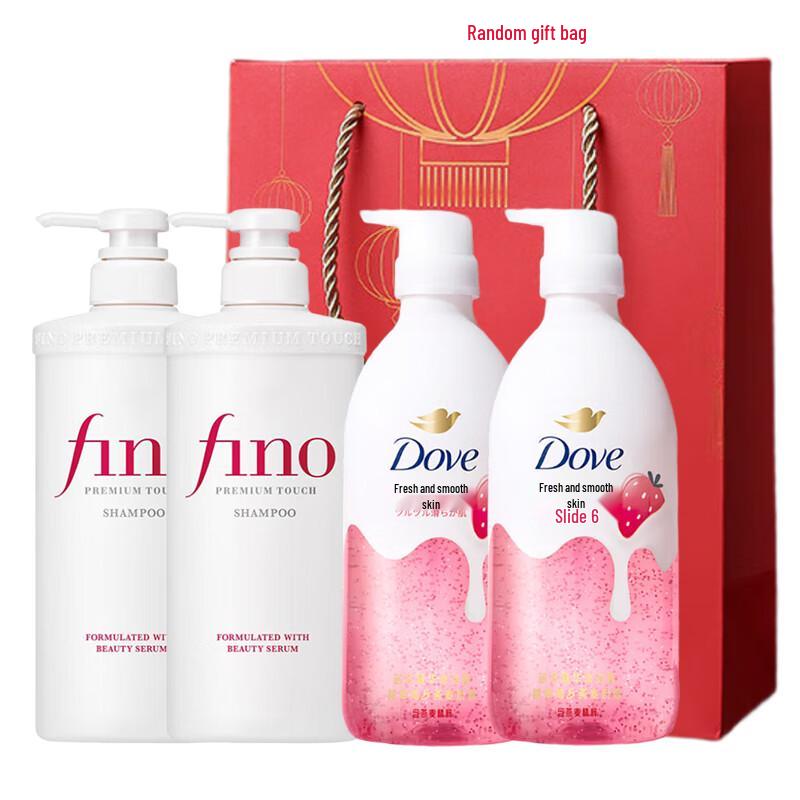 Fen Nong Translucent Shampoo & Dove Sweet Strawberry Oat Body Wash Family Pack