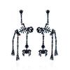 Unique Enamel Skeleton Dangle Earrings for Women Fashion Rhinestone Spider Earrings Halloween Party Jewelry Gift