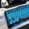130 Touches Noir Transparent Intégral Keycaps en PC Impression UV Keycaps Cristal Transparent Profil Cerise pour Switches MX Clavier Gaming