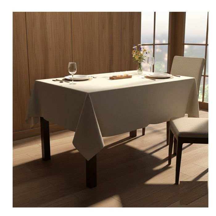 Nappe en polyester Essentiel 150 x 300 cm lin