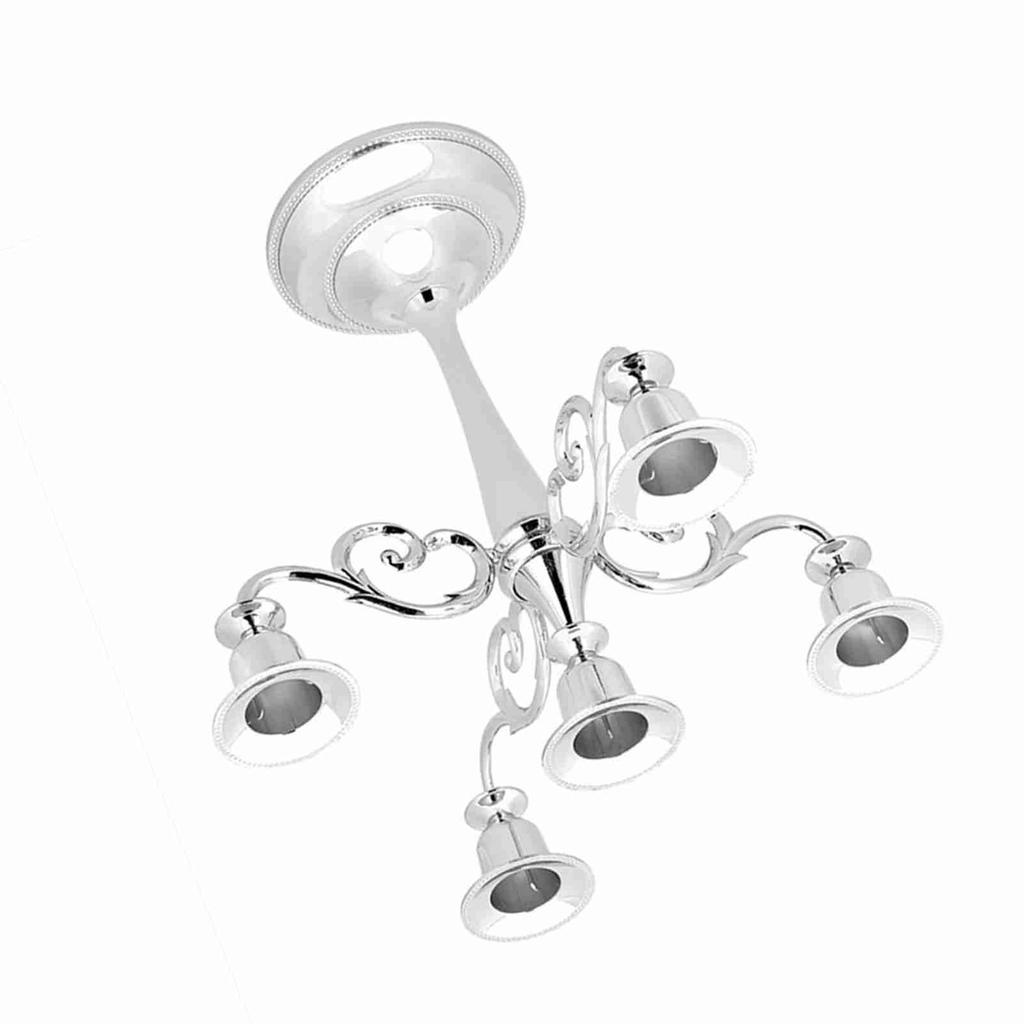 5 Arms Vintage Candlestick Metal Crafts Candle Holder Stand Wedding Party Home Decor Silver