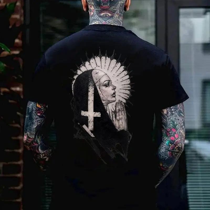 2024 Men's Summer Weird Pattern Printed T-shirt Man Short SleevedSweat-Absorbing Tees Clothing Loose Pure Cotton Soft T shirts