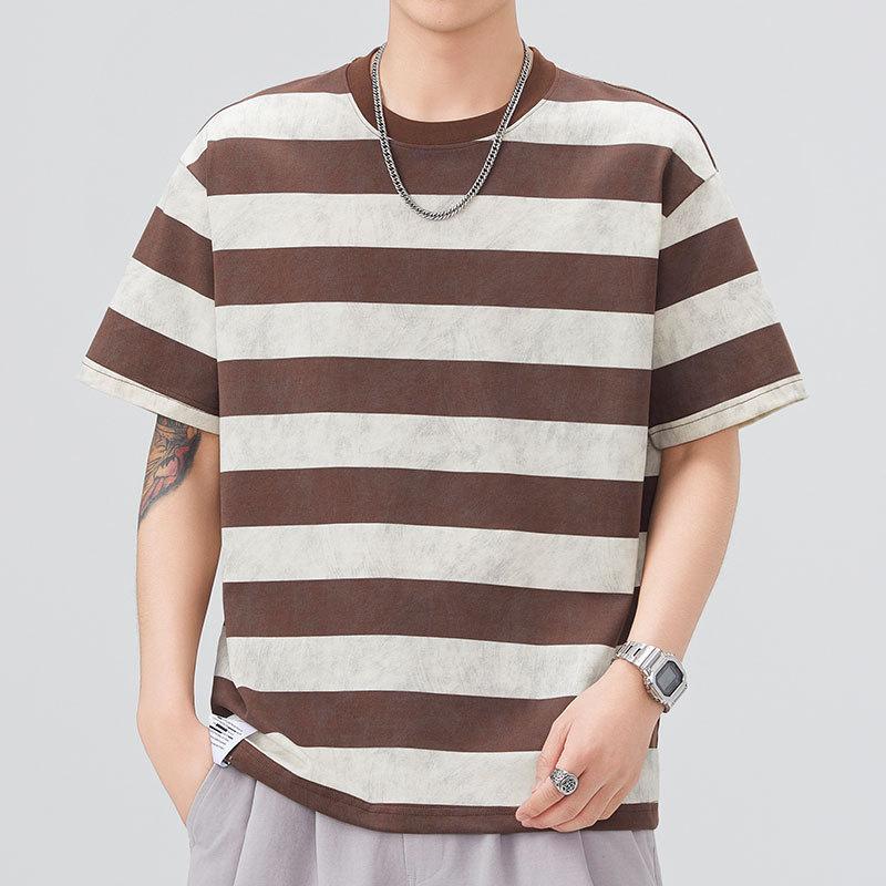 Men's New Summer Loose Round Neck Short-sleeved T-shirt Thin Printed Short T-shirt