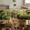 3-Tiered Plant Stand Wrought Iron Look Rotating Flower Pot