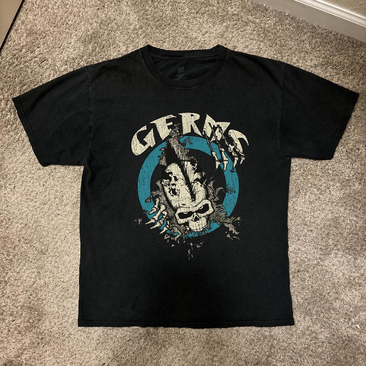 Vintage 1979 Men s T-Shirt with Retro Skull and Germ Design S разноцветный