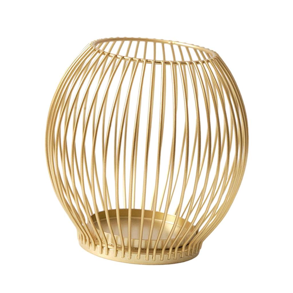 Kerzenständer mit Metallkäfig-Design, Säulenhalter für Esstisch und Feiern