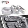 Silver AC Radio Switch Trim Ring Knob Cover for Dodge Challenger/Charger 15-20
