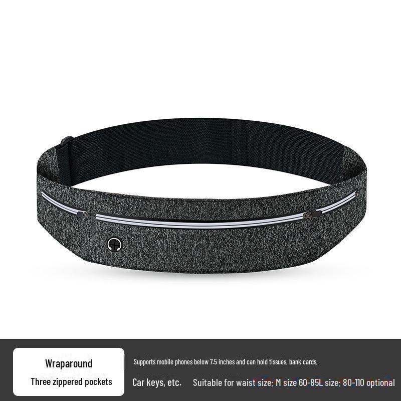 

Унисекс Водонепроницаемая поясная сумка для фитнеса: Ультратонкая, плотно облегающая поясная сумка для мобильного телефона для занятий спортом и бега Size L хизер серый