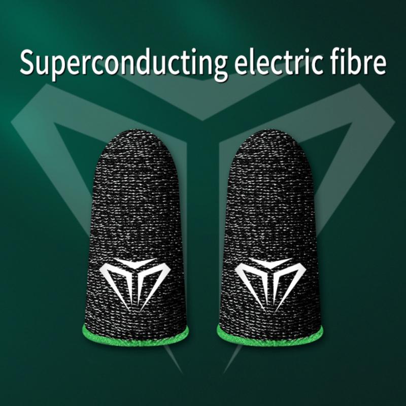 

1 пара игровых накладок на пальцы с дышащими кончиками пальцев для мобильных игр Pubg зелёный