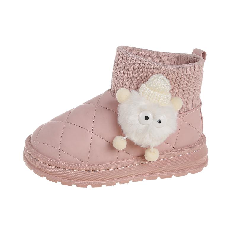 

Лидер продаж Детские зимние ботинки Теплые зимние кроссовки для улицы Высокие модные детские хлопковые ботинки для ходьбы Противоскользящая повседневная обувь 26 розовый