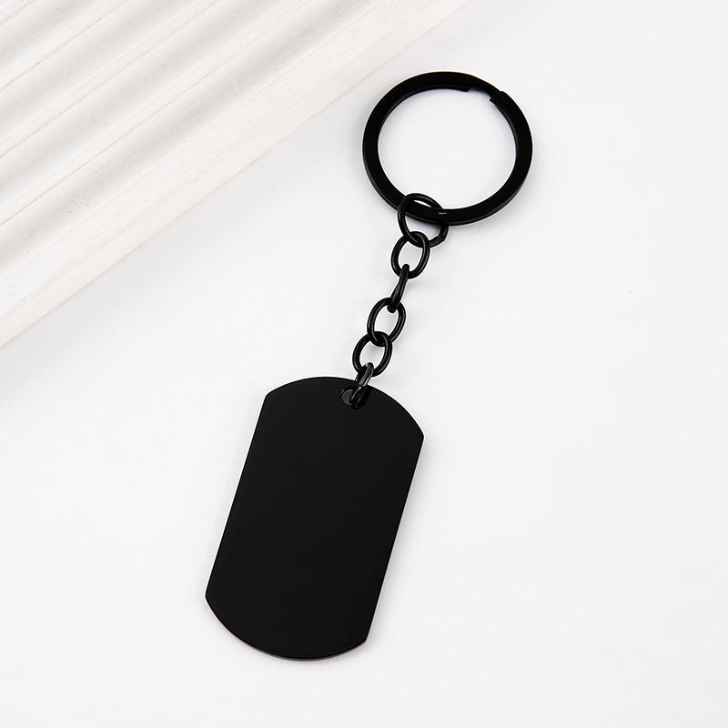 Simple In-Stock Stainless Steel Dog Tag Keychain - Blank with UV Color Printing