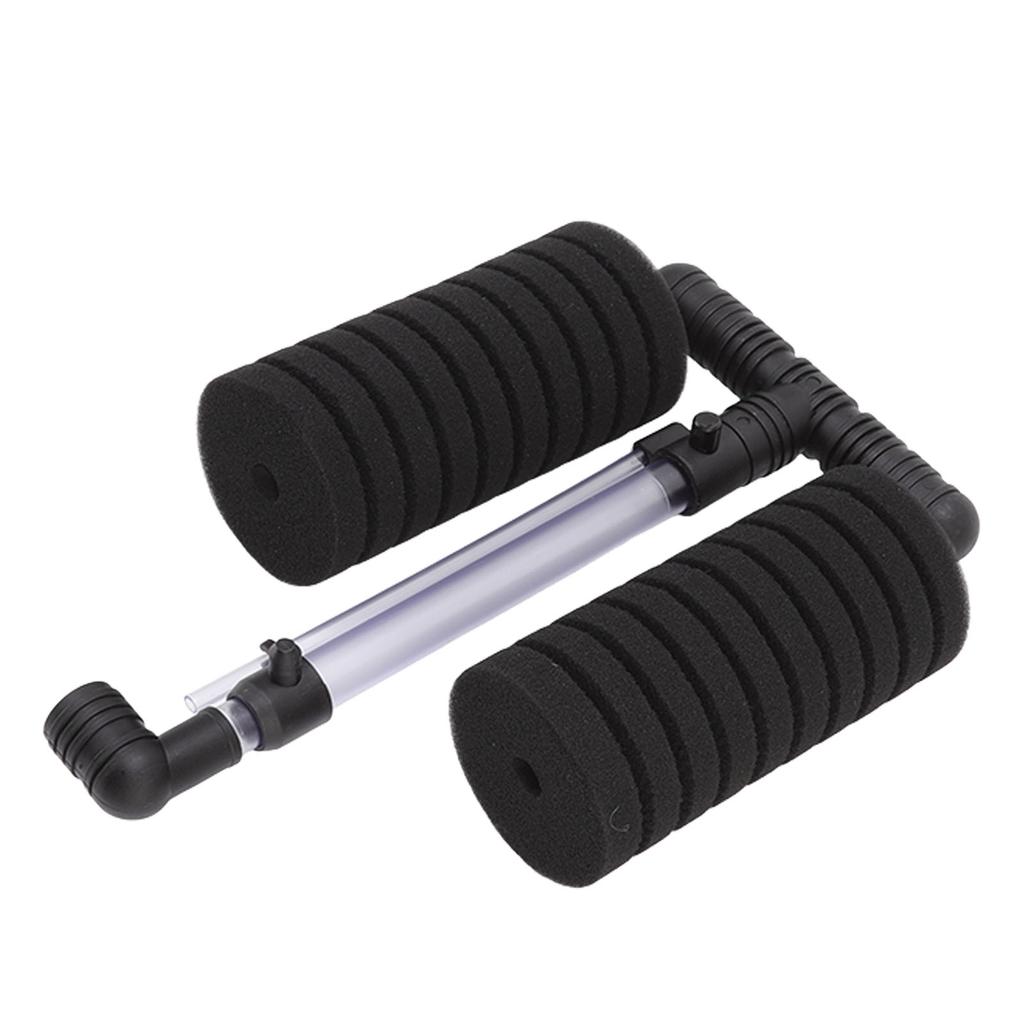 Aquarium Sponge Filter Quiet Double Submersible Foam Filter for Fresh and Salt Water Fish Tank