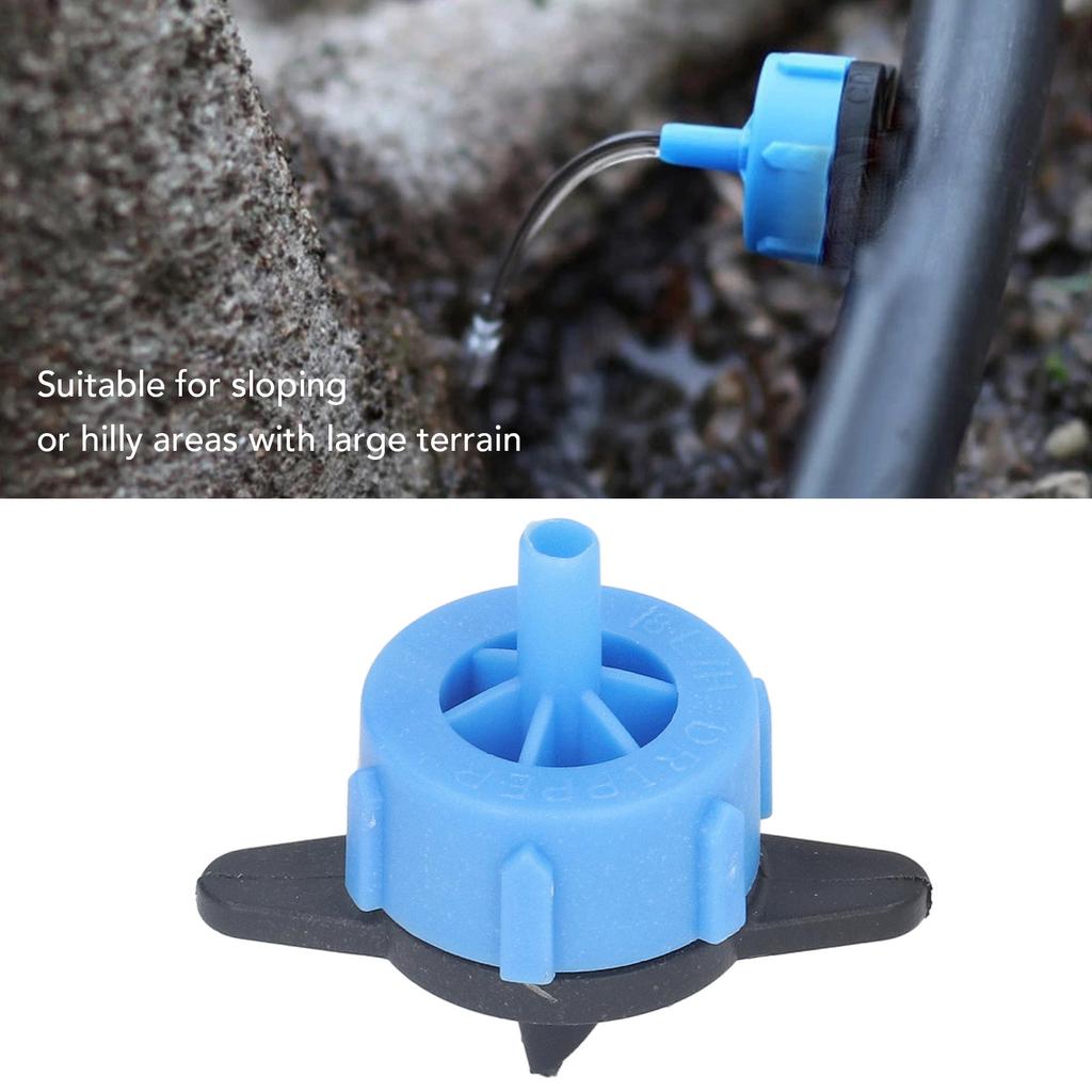 100pcs Drip Emitter 4mm Pressure Compensation Uniform Flowing PP Irrigation Watering Dripper Emitter for Large Terrain