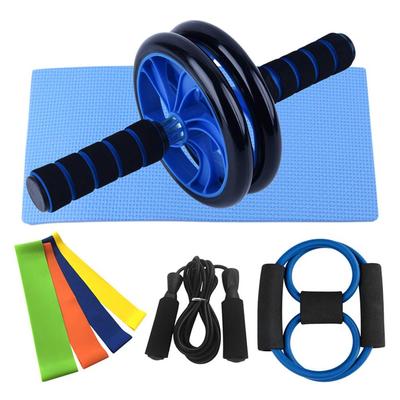 Muskeltrainingsgeräte Bauchpresse Radrolle Heimfitnessgeräte Gym Roller Trainer mit Liegestützstange Springseil