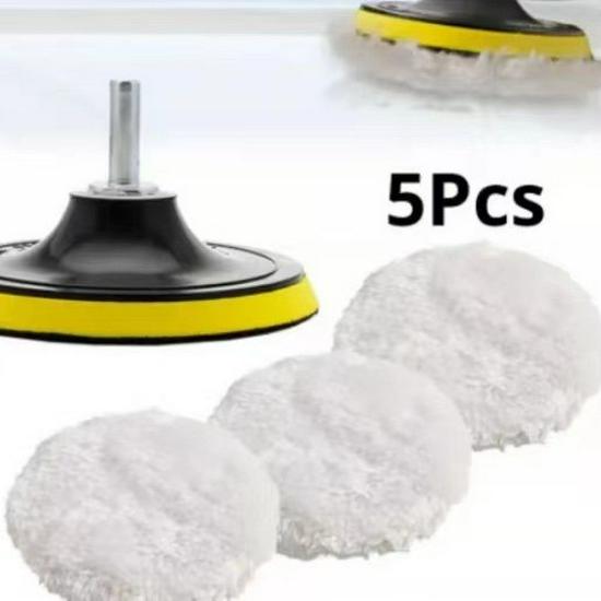 Wool Polishing Pad Set: 6 & 7 Inch, 7-Piece Self-Adhesive Waxing & Beauty Wheel