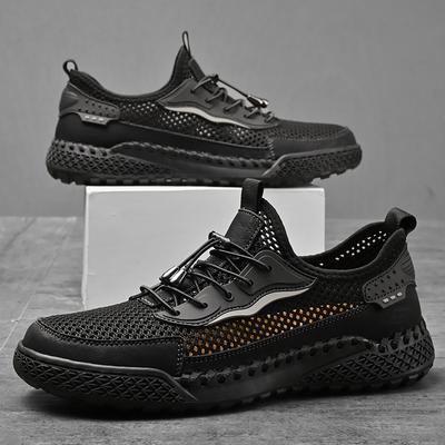 2025 Summer Men's Breathable Mesh Outdoor Shoes, Lightweight Hiking Sneakers Non-Slip Casual Sports Footwear Plus Size 38-46