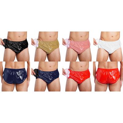 Men’s Reusable Swim Diaper Cover L-3XL Waterproof Vinyl Incontinence Briefs with Adjustable Side Hook and Loop Closures for Pool