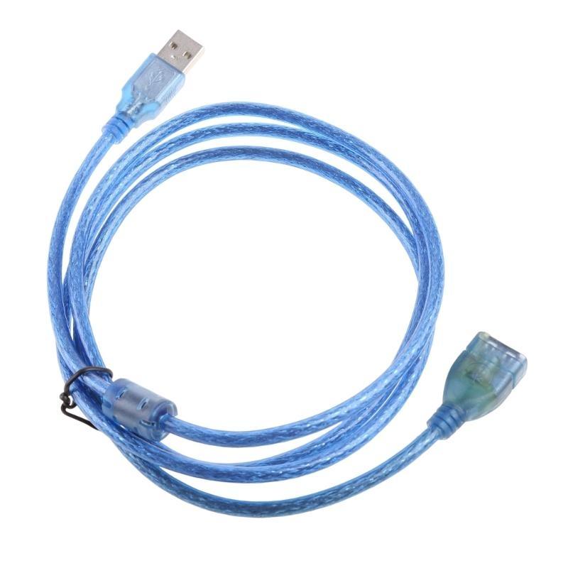Blue USB 2.0 5ft 1.5m New Clear Extension Male to Female Cable Connector