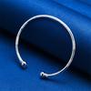Charming 925 Sterling Silver Minimalist Open Bangle for Women, Fashionable Party and Wedding Jewelry Accessories
