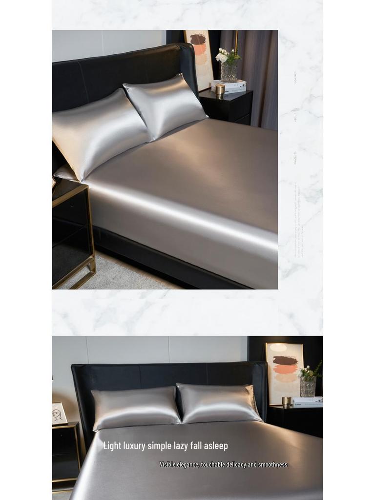 Internationales Spannbettlaken aus Imitationsseide, Einzelmatratzenbezug, Tagesdecke & Schutz