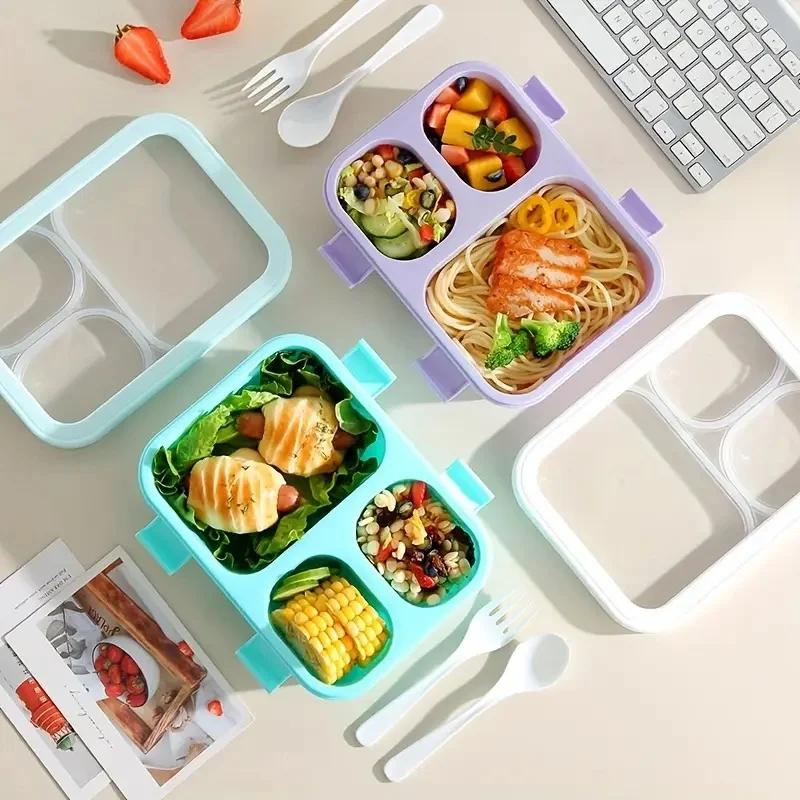 Bento Box Auslaufsichere Lunch-Lebensmittelaufbewahrung mit Stapelbarem Design Tragegriffen Büro Schule für Küche Restaurantgebrauch Lunchbox