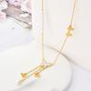 316L Stainless Steel New Fashion Fine Jewelry Pearl Butterfly Shell 3 Tassel Charms Chain Choker Necklaces Pendants For Women