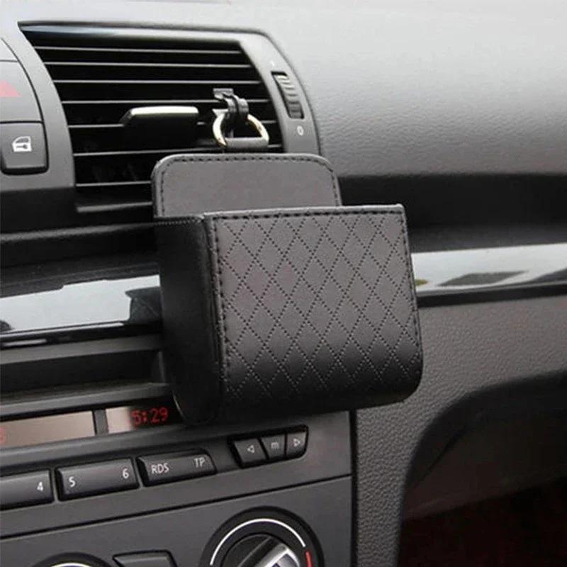 Car Air Outlet Leather Bag Organizer Keeps Vent Area Tidy for Essentials
