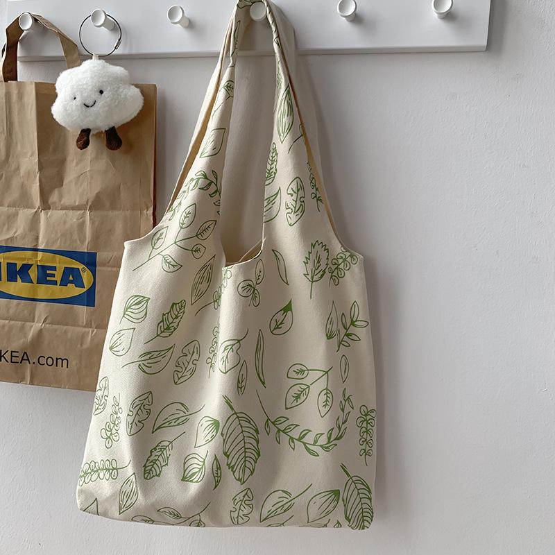 Canvas-Tragetasche im japanischen und koreanischen Stil - Damen-Sommer-Schultertasche mit großem Fassungsvermögen für Schule oder Nachhilfe